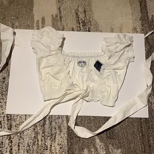 White cropped front-tie I.AM.GIA top size small